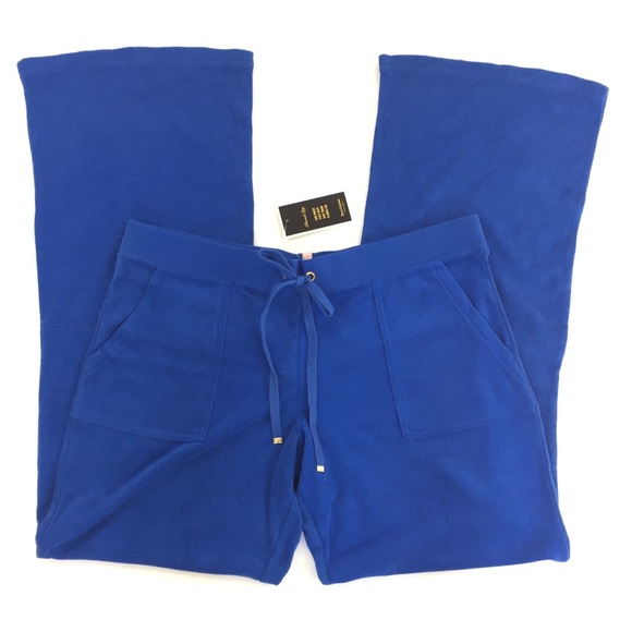 Juicy Couture Pants - NWT Juicy Couture XL Blue Terry Pants Joggers Snap